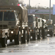 U.S. Army vehicles cross the Polish border in Olszyna, Poland, Thursday, Jan. 12, 2017 heading for their new base in Zagan. First U.S. troops arrive in Zagan in western Poland as part of deterrence force of some 1,000 troops to be based here and reassure Poland that is worried about Russia’s activity. (AP Photo/Czarek Sokolowski)